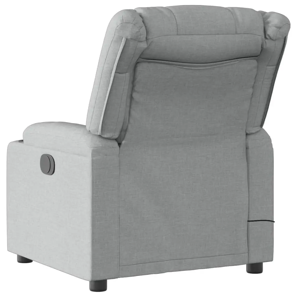 Electric Massage Recliner Chair Grey Fabric Adjustable 135 Degrees