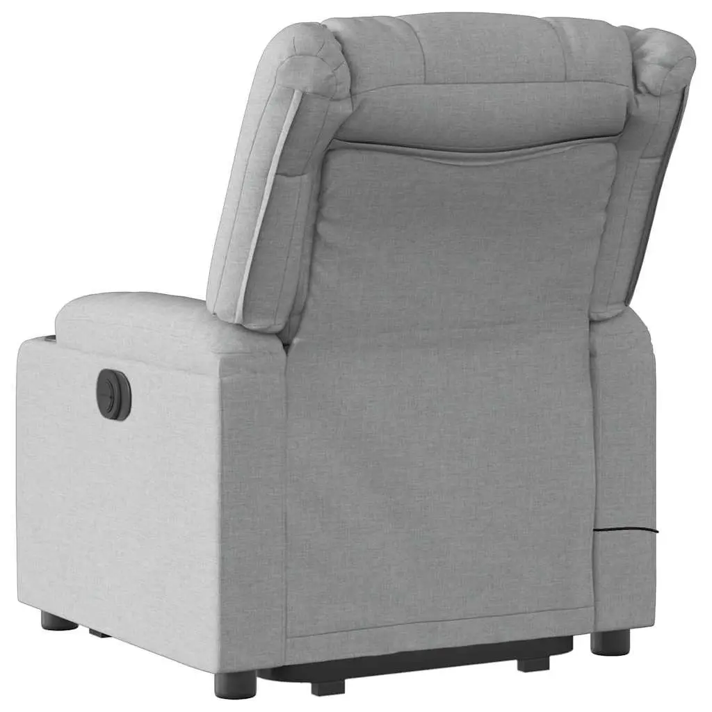 Electric Massage Recliner Chair Power Lift Light Grey Fabric