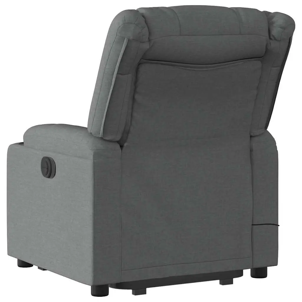 Electric Massage Recliner Chair Stand Up Lift Fabric Armchair Grey