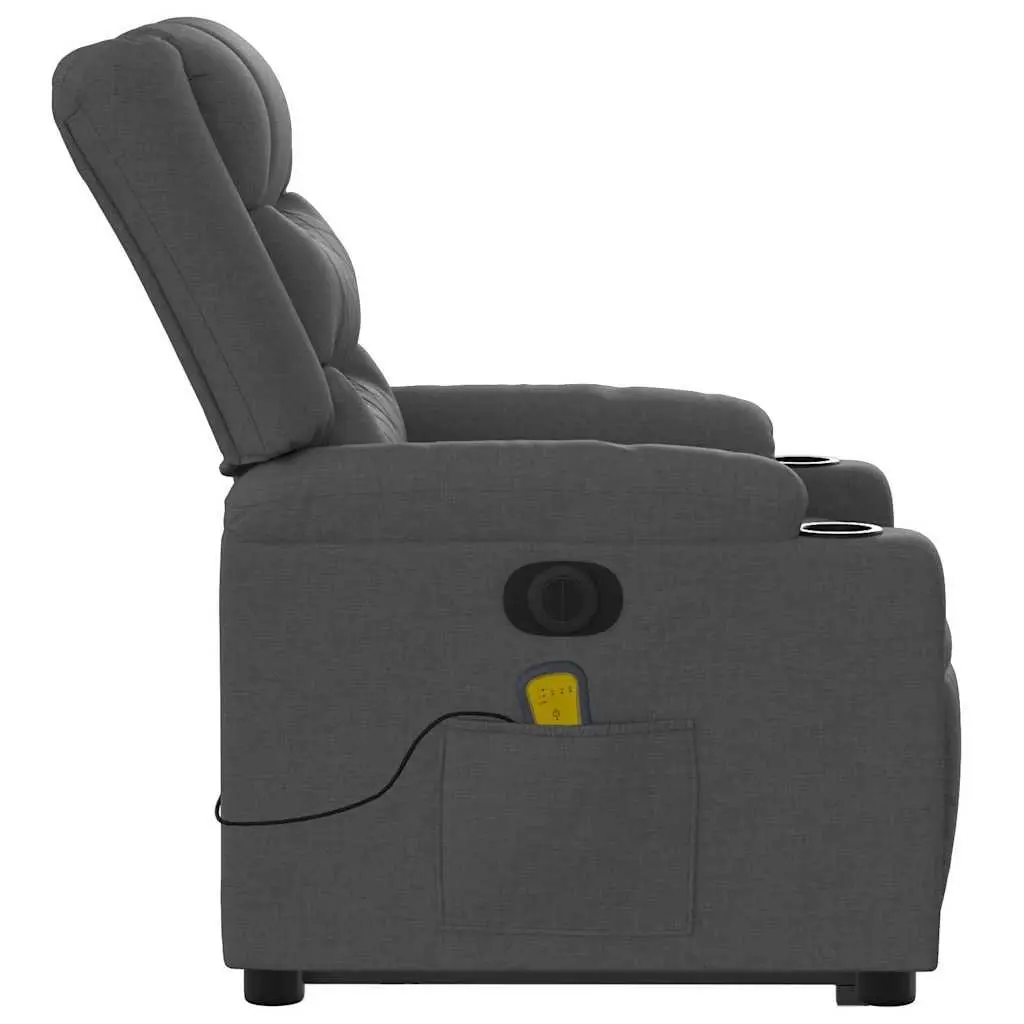 Electric Massage Recliner Chair Stand Up Lift Fabric Armchair Grey