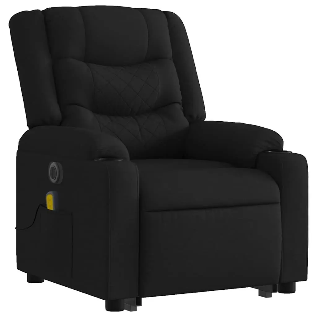 Electric Massage Recliner Chair Power Lift Black Fabric 135 Degrees