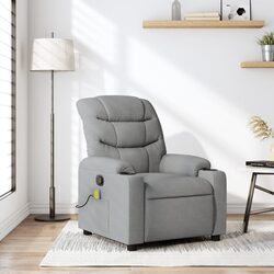 Relax in Style with This Light Grey Massage Recliner Chair