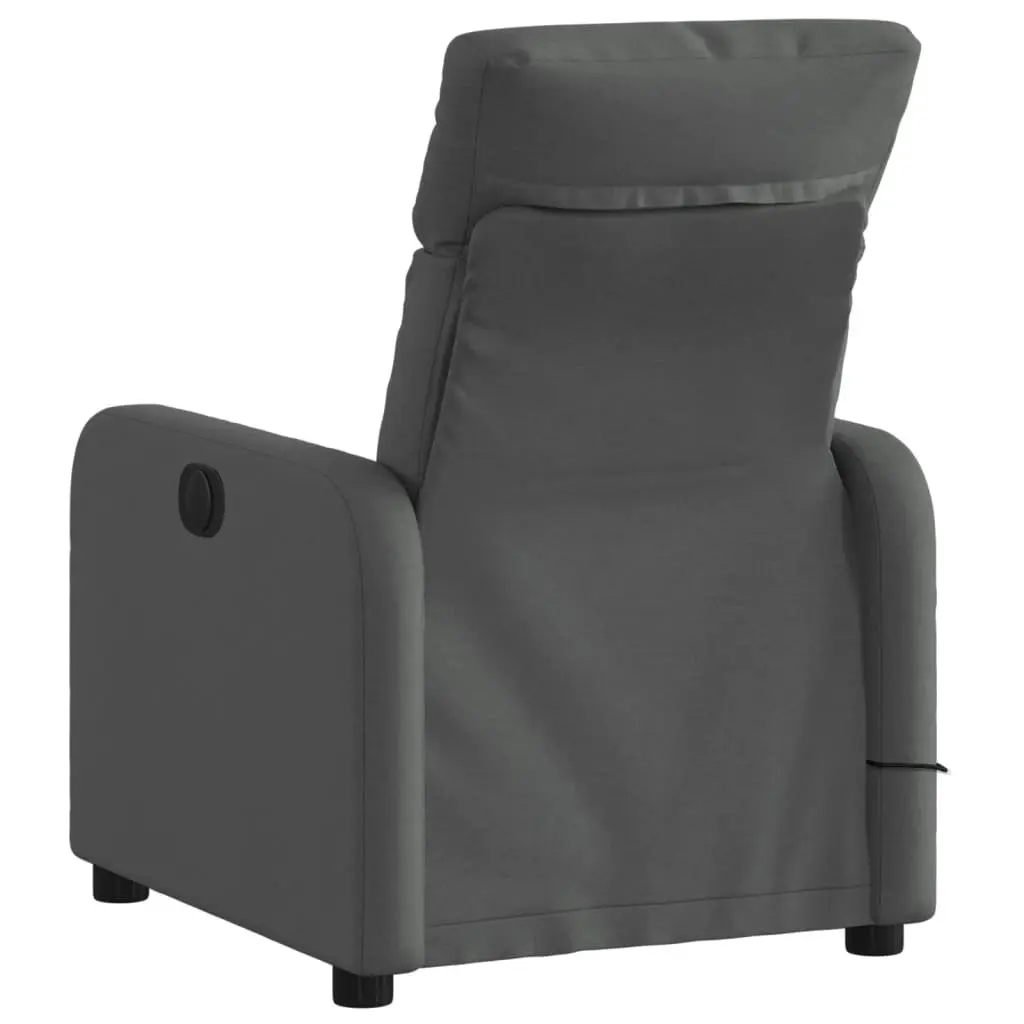 Massage Recliner Chair Manual Recline Grey Fabric 135 Degrees