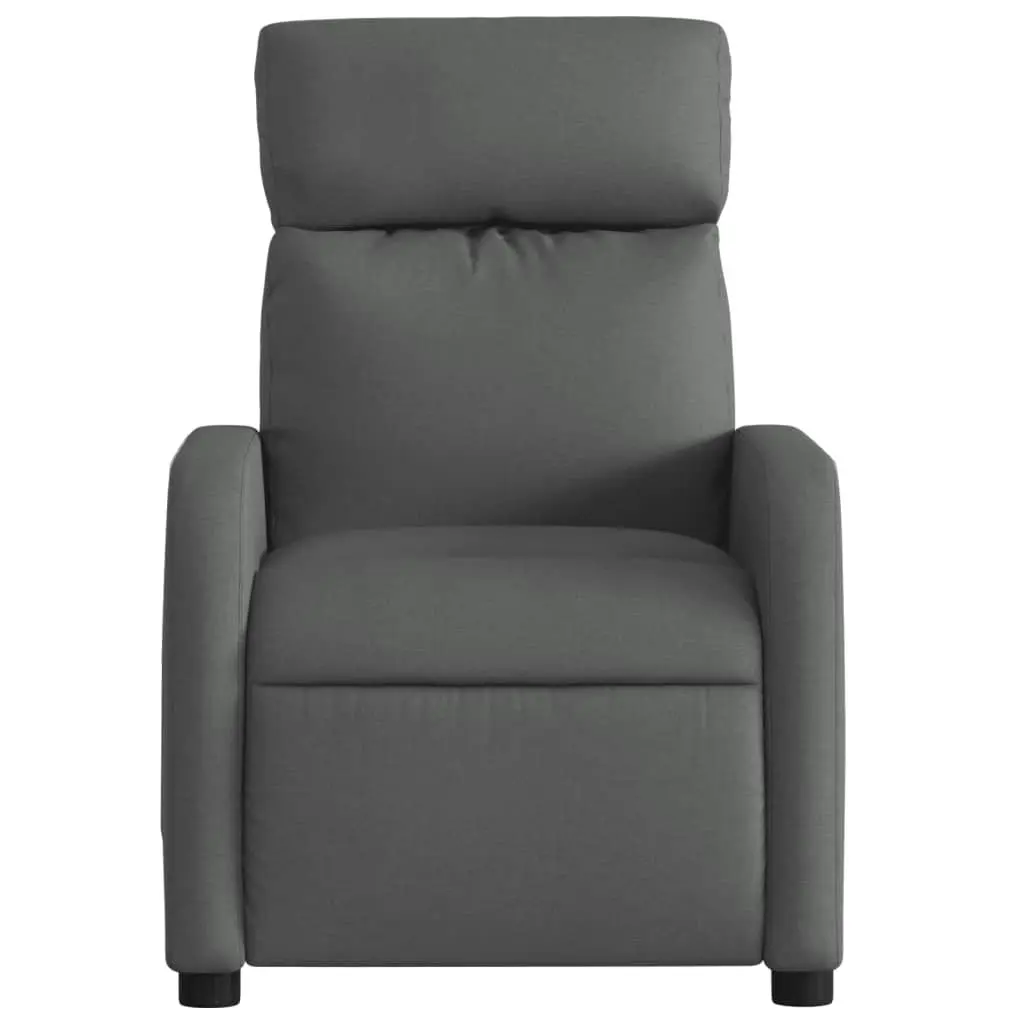 Massage Recliner Chair Manual Recline Grey Fabric 135 Degrees