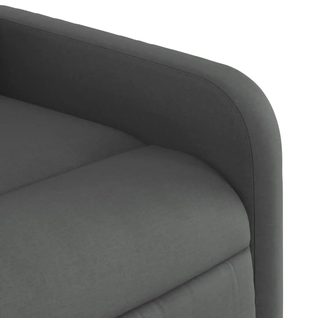 Massage Recliner Chair Manual Recline Grey Fabric 135 Degrees