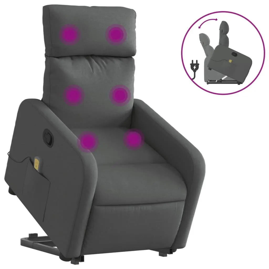Grey Fabric Electric Massage Recliner Chair