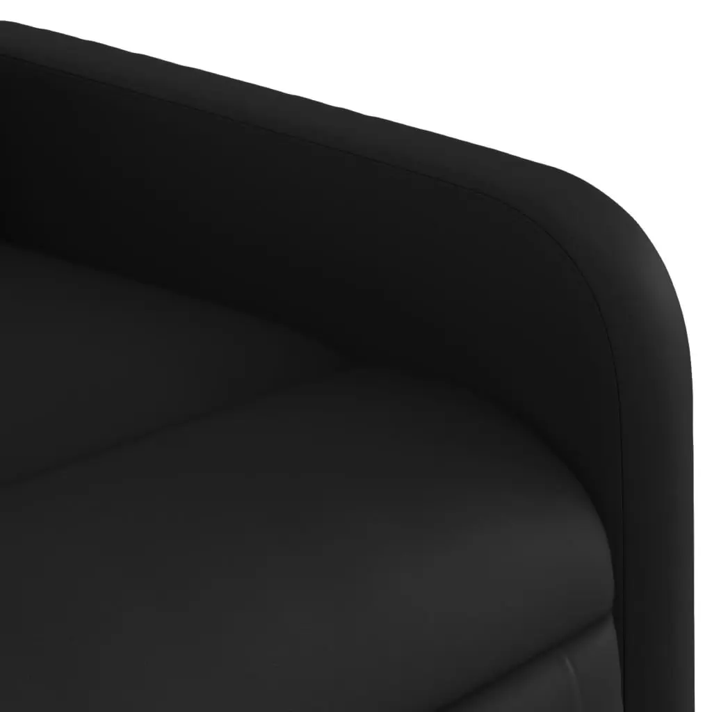 Electric Massage Recliner Chair Black Faux Leather with Footrest and 6 Massage Points