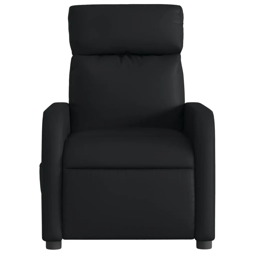 Electric Massage Recliner Chair Black Faux Leather with Footrest and 6 Massage Points
