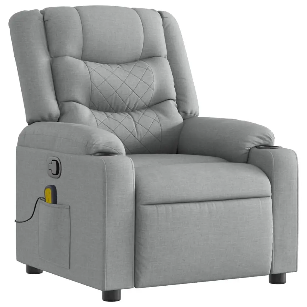 Massage Recliner Chair in Grey Fabric