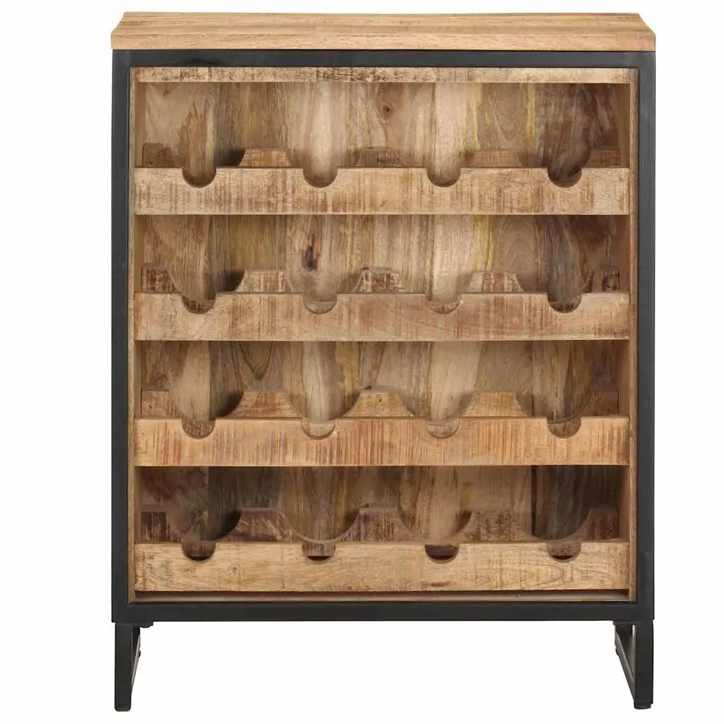 Wine Cabinet Rustic Mango Wood 62x33x78.5 cm Storage Display Holder