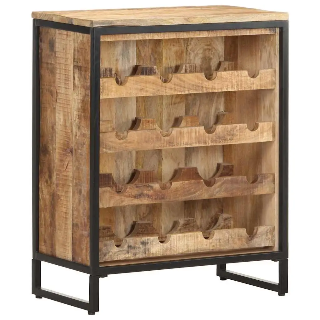 Wine Cabinet Rustic Mango Wood 62x33x78.5 cm Storage Display Holder