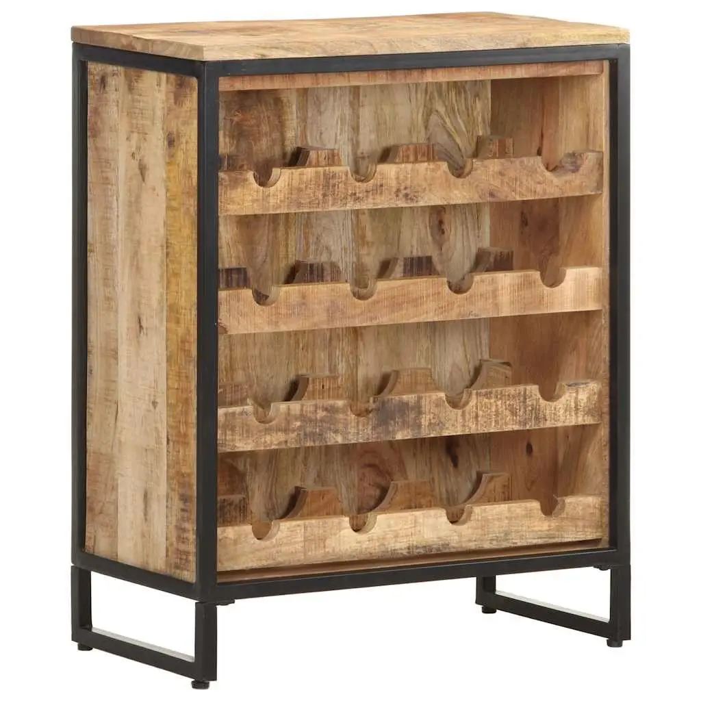 Wine Cabinet Rustic Mango Wood 62x33x78.5 cm Storage Display Holder