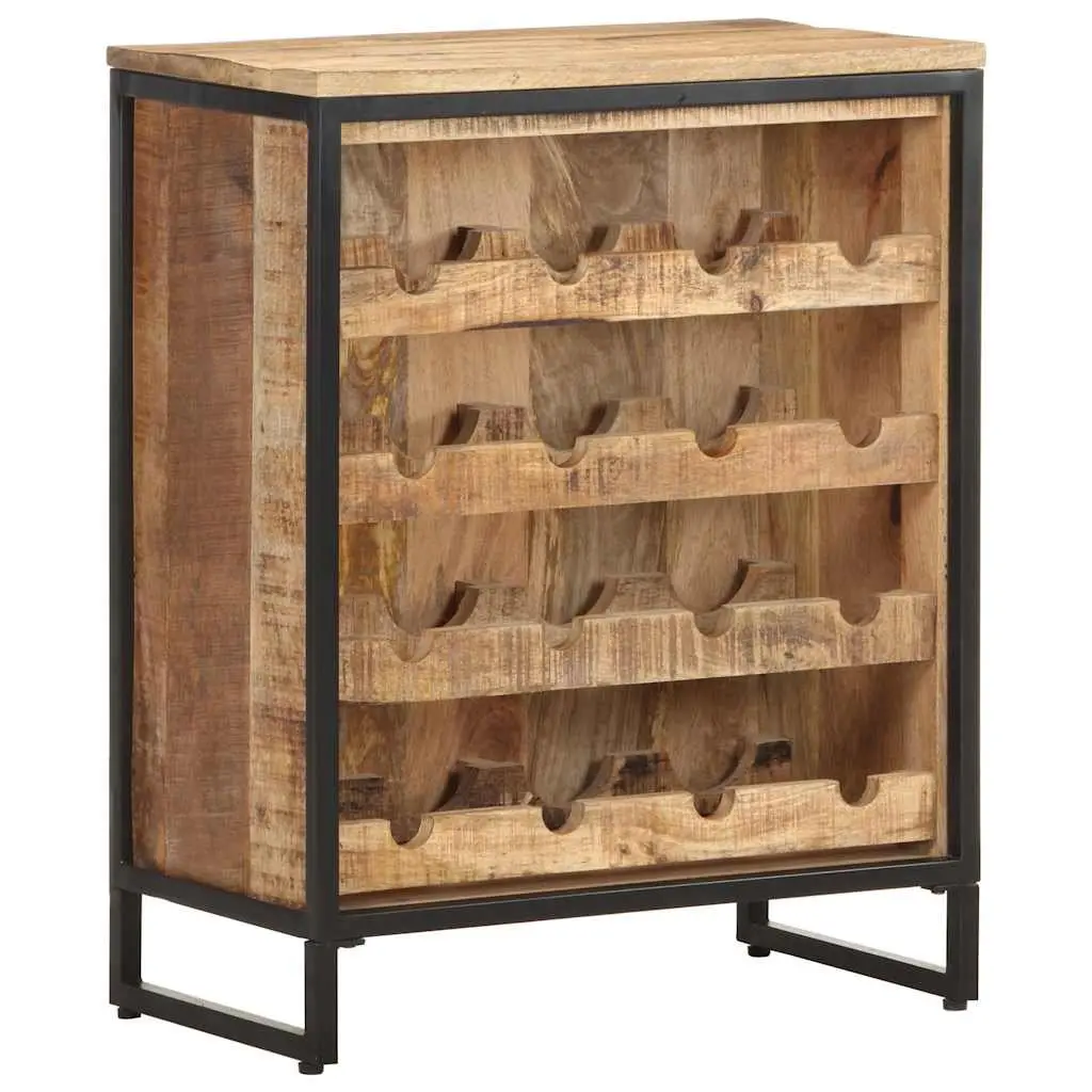 Wine Cabinet Rustic Mango Wood 62x33x78.5 cm Storage Display Holder