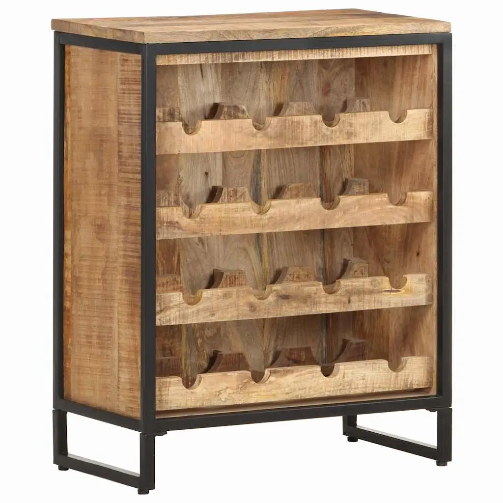 Wine Cabinet Rustic Mango Wood 62x33x78.5 cm Storage Display Holder