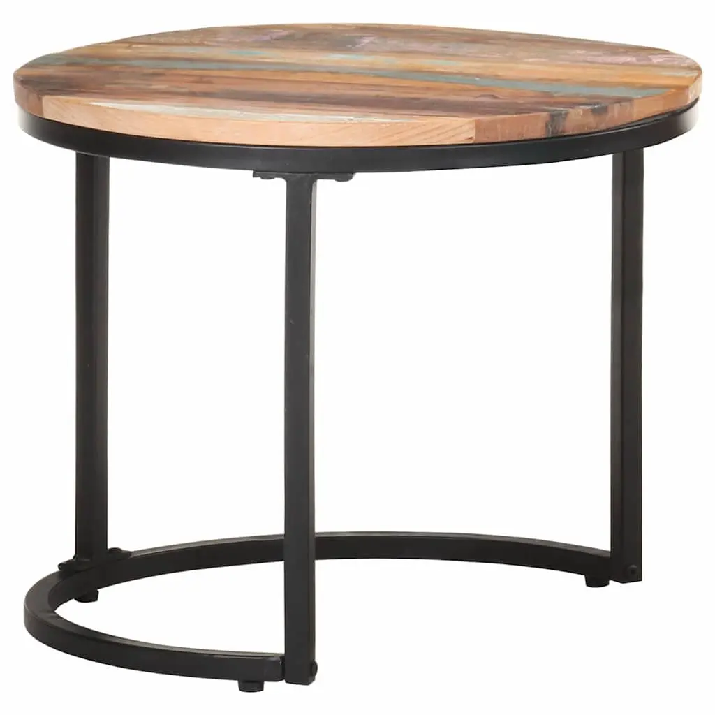 End Tables Solid Reclaimed Wood 3 Piece Set Industrial Home Decor