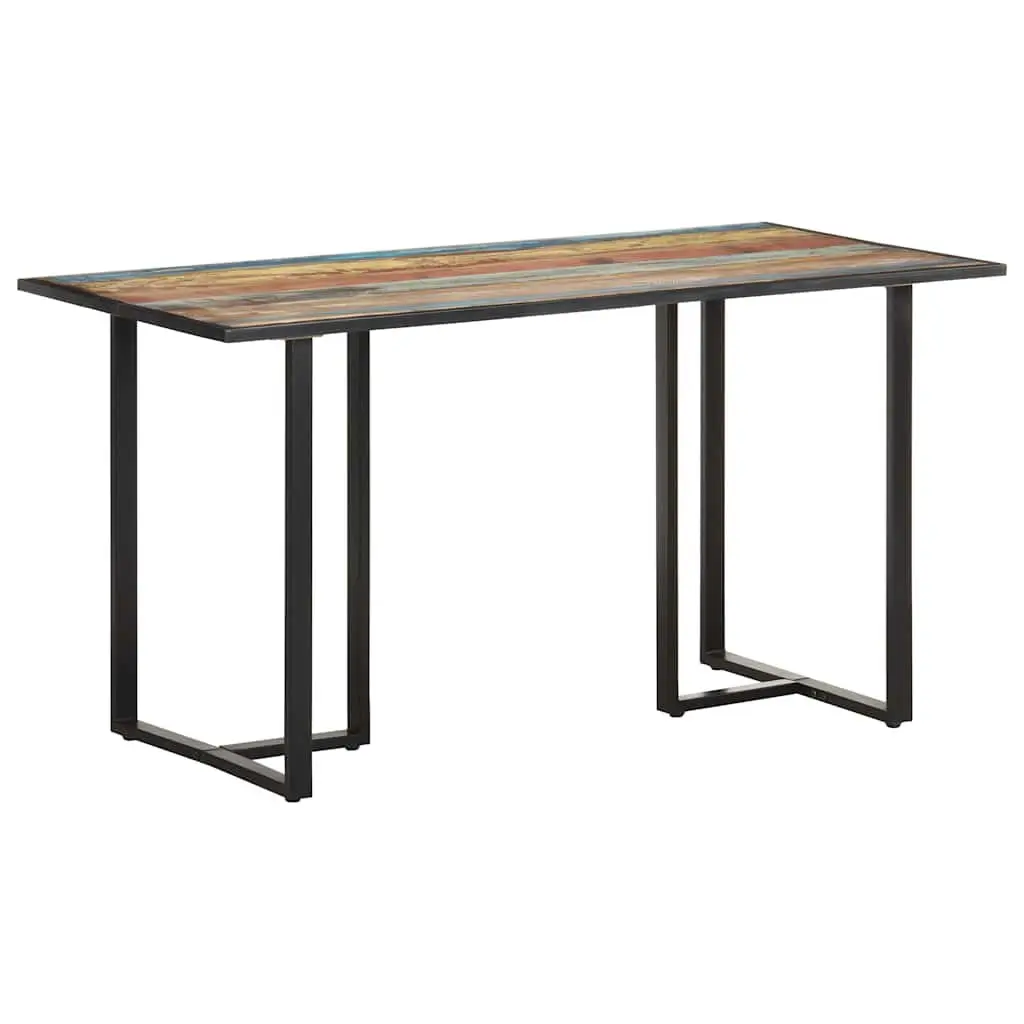 Dining Table Solid Reclaimed Wood 140cm Industrial Kitchen Furniture