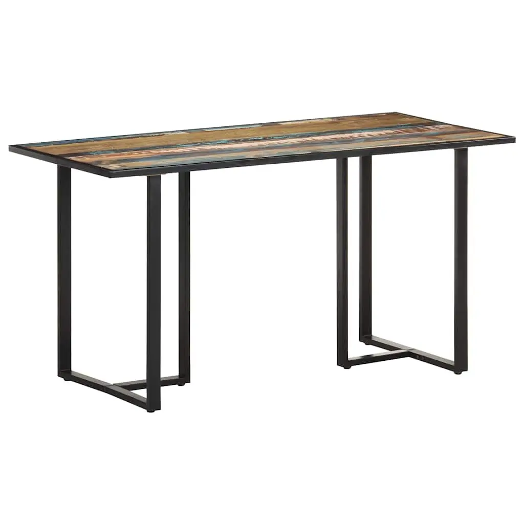 Dining Table Solid Reclaimed Wood 140cm Industrial Kitchen Furniture