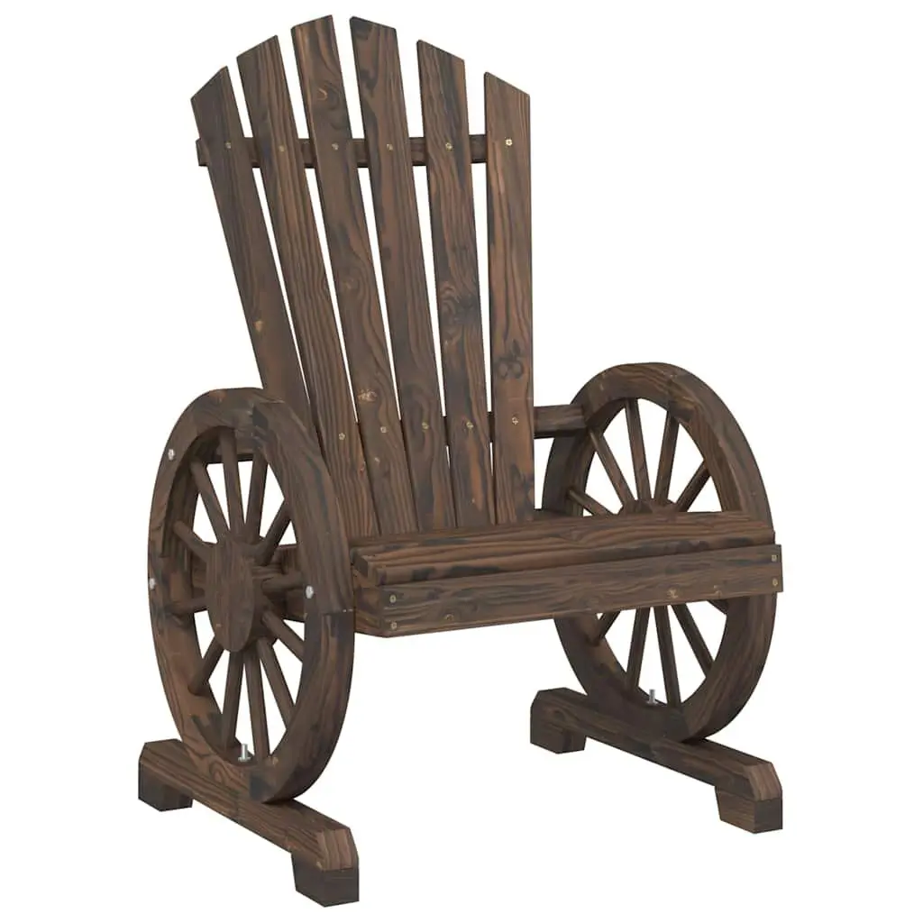 Adirondack Chairs Solid Wood Fir Brown 4 Piece Garden Seating Set