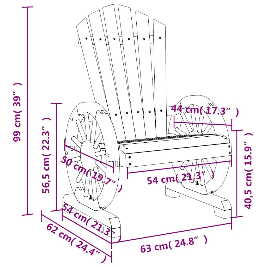 Adirondack Chairs Solid Wood Fir Brown 4 Piece Garden Seating Set