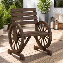 Outdoor Garden Chairs 4 Pieces Solid Wood Fir Brown Patio Seating with Armrests
