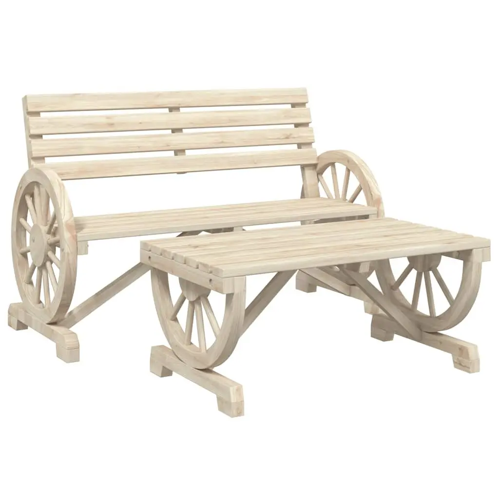 4 Piece Adirondack Style Garden Lounge Set Brown Wooden Chair