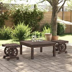 Friendly Outdoor Footstools - Solid Wood Pair
