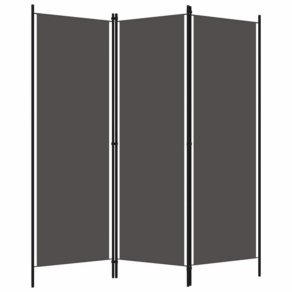 3-Panel Room Divider Anthracite Freestanding Partition Privacy Screen Folding 150 x 180 cm