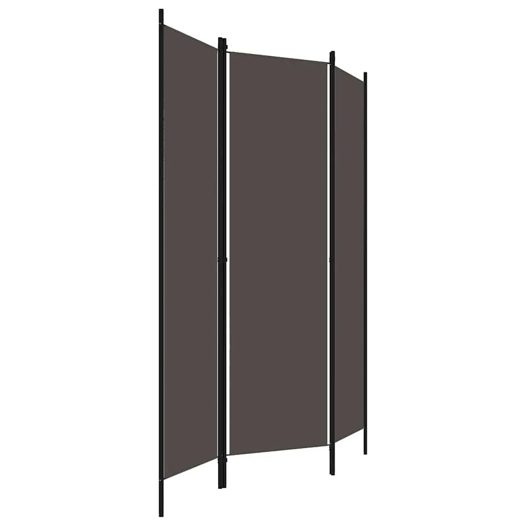 3-Panel Room Divider Anthracite Freestanding Partition Privacy Screen Folding 150 x 180 cm