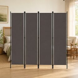 4-Panel Room Divider Folding Privacy Screen Partition Anthracite 200x180cm