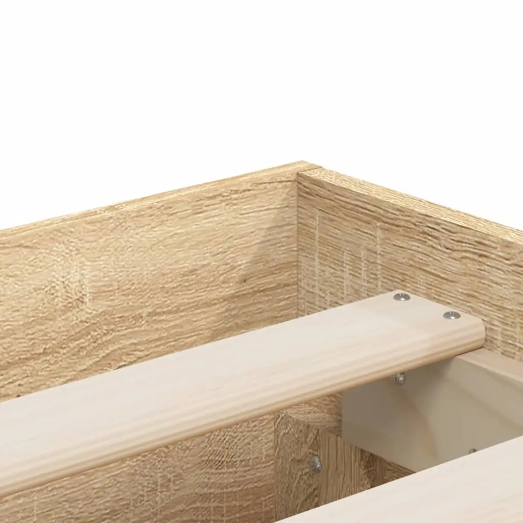 Bed Frame with Storage Drawers Brown Engineered Wood 135x190cm