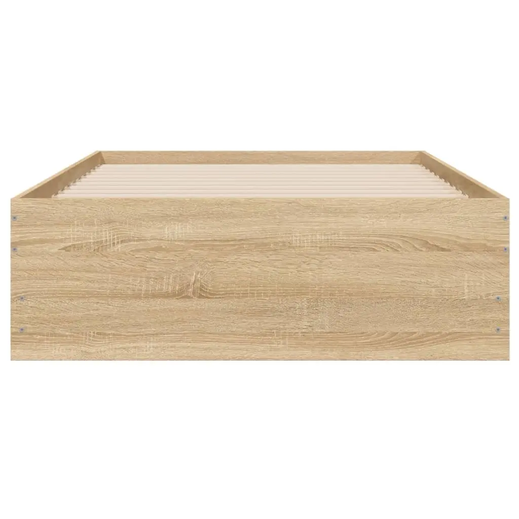 Bed Frame with Storage Drawers Sonoma Oak 90x190 cm Slatted Base Bedroom