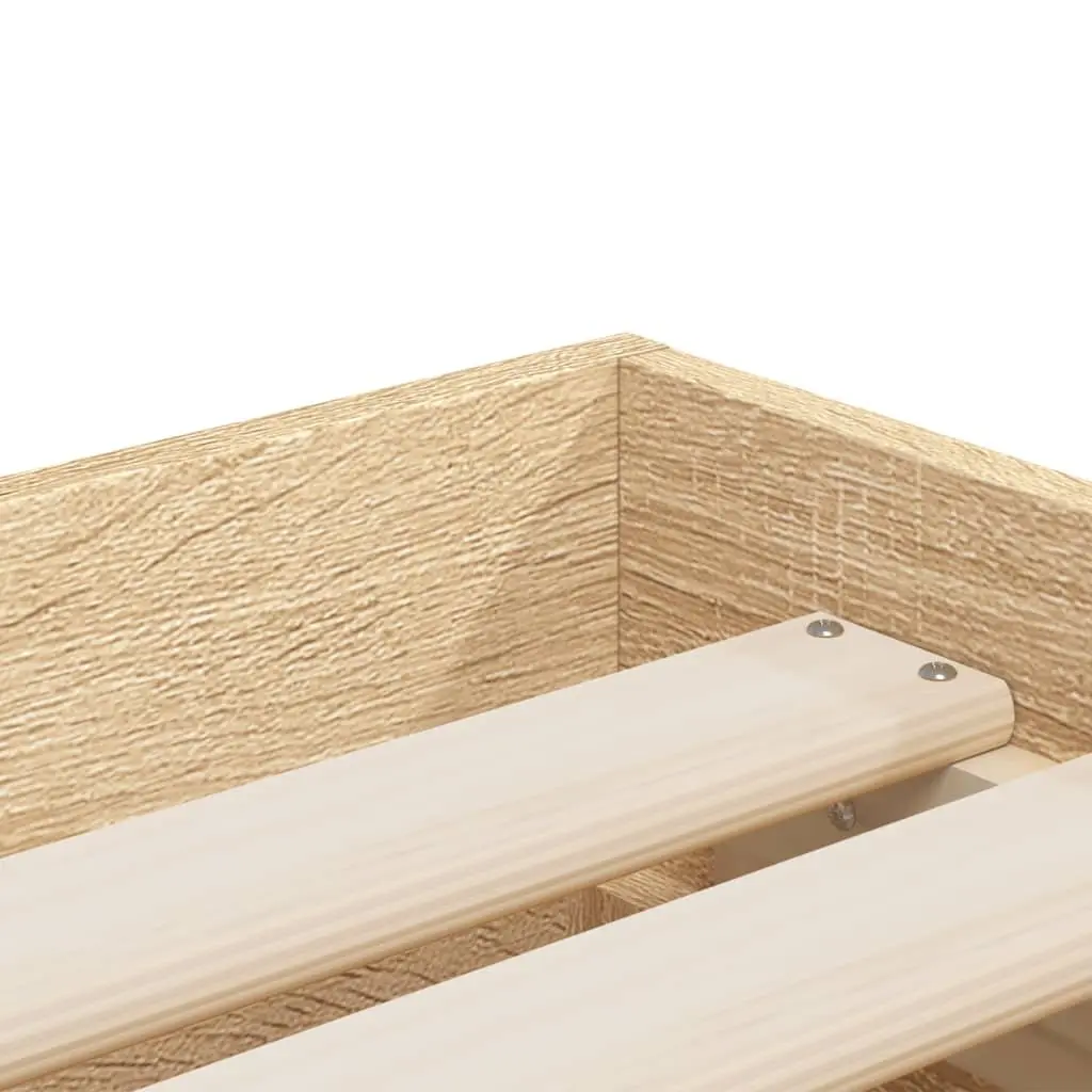 Bed Frame with Storage Drawers Sonoma Oak 90x190 cm Slatted Base Bedroom