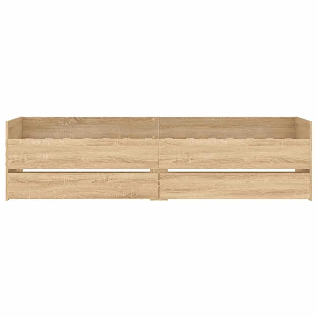 Bed Frame with Storage Drawers Slatted Base Brown 90x190cm