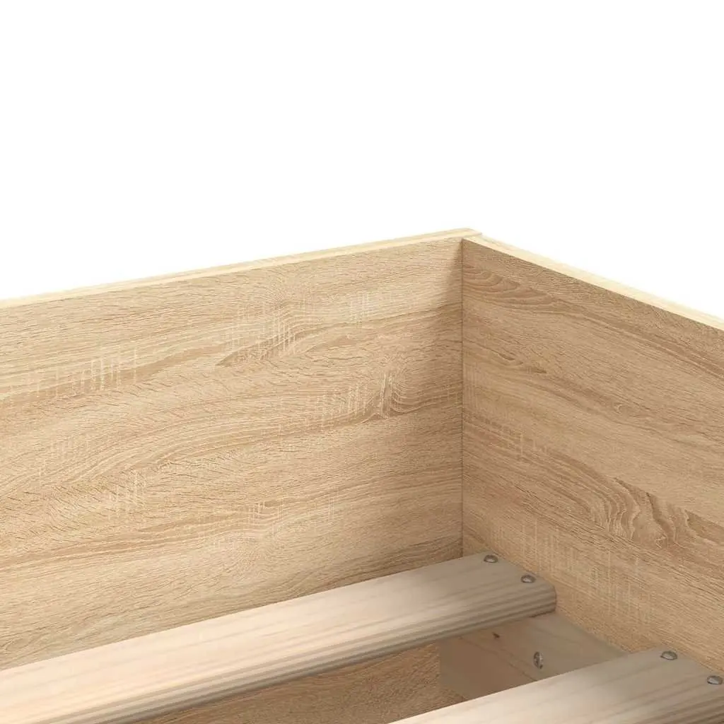 Bed Frame with Storage Drawers Slatted Base Brown 90x190cm