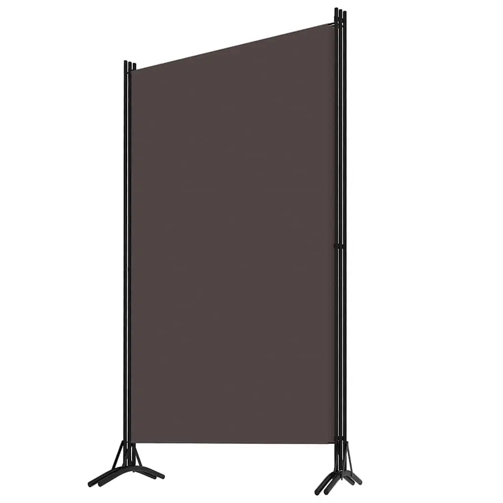 3-Panel Room Divider Folding Screen Partition Brown 260x180 cm Fabric