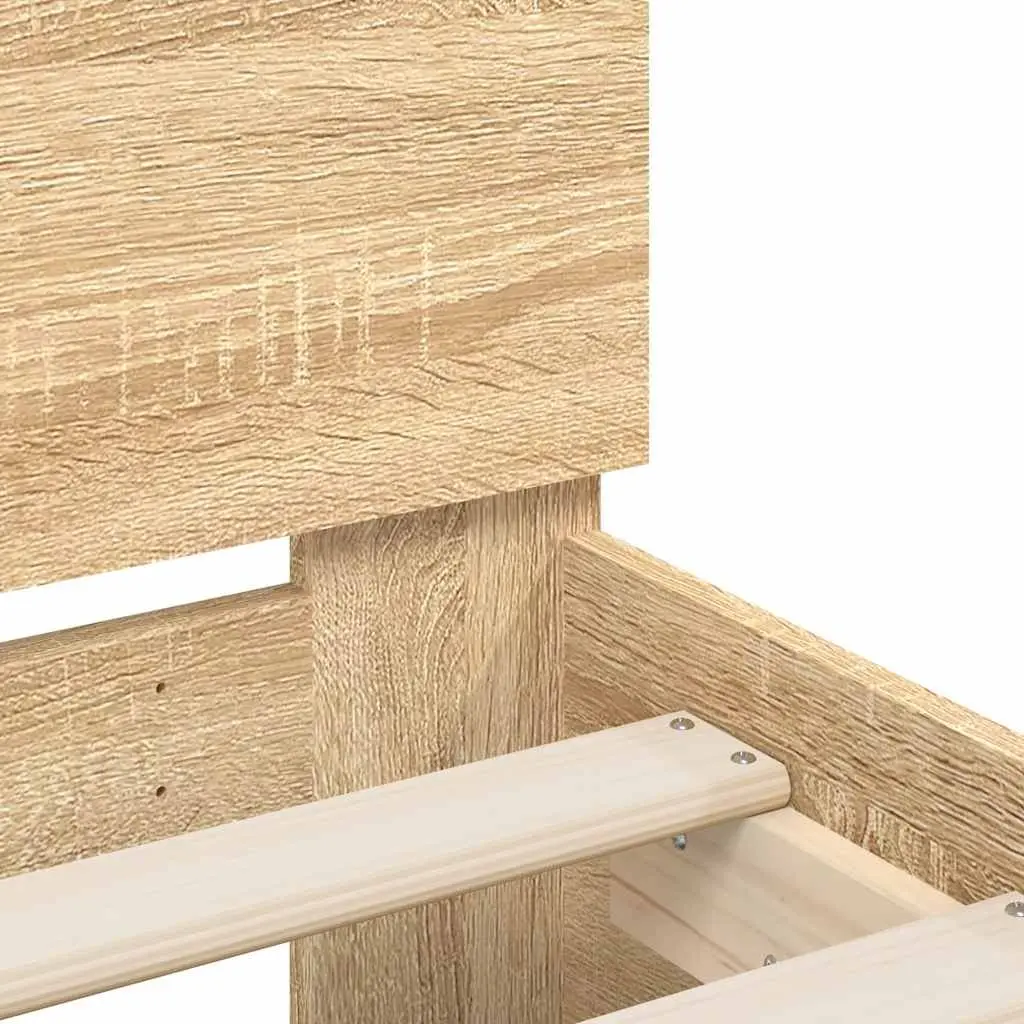 King Bed Frame Engineered Wood Sonoma Oak Brown 183 x 203 cm