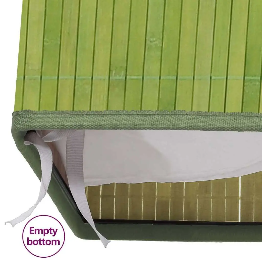 Bamboo Laundry Basket Single Section Storage Hamper Household Organiser Green