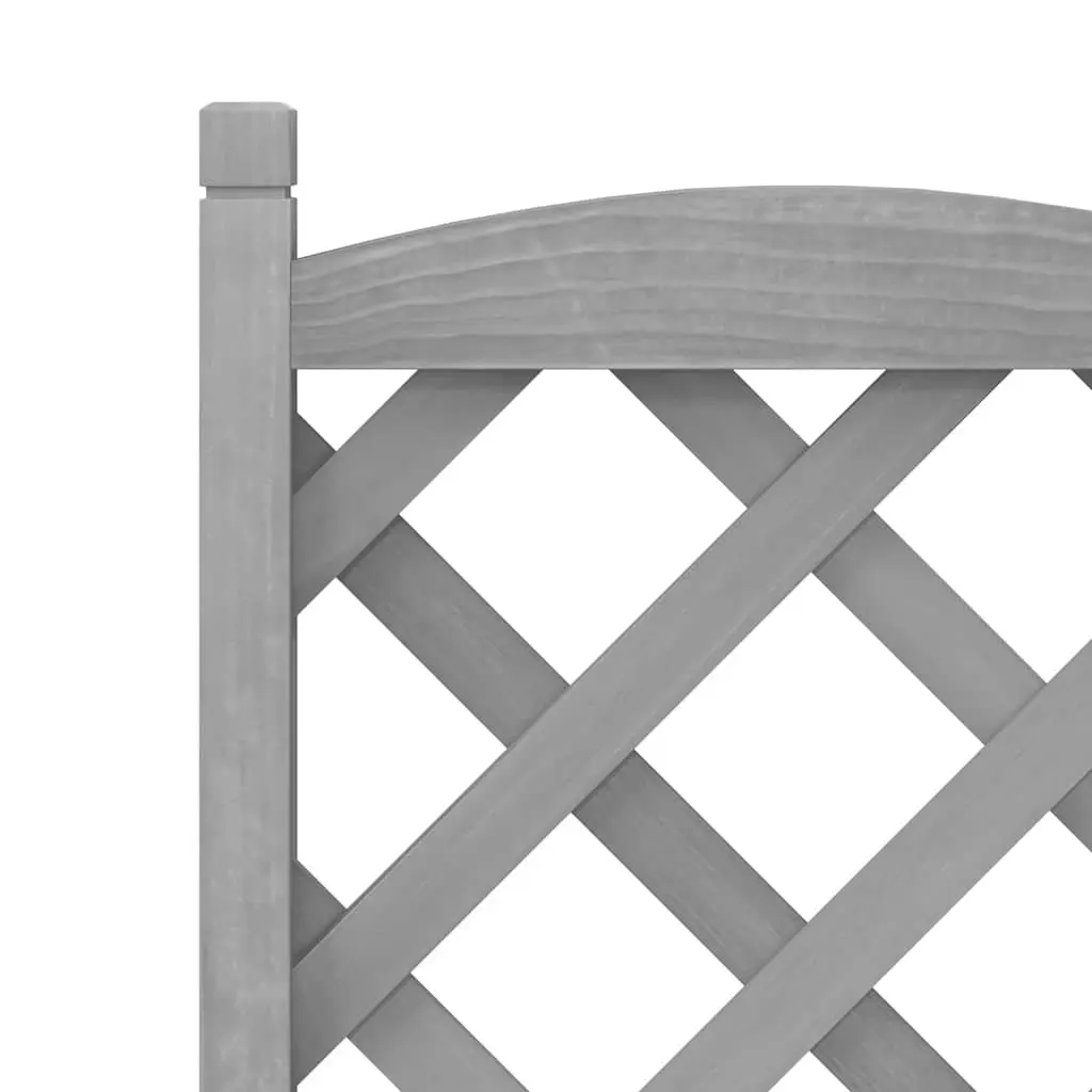 Wooden Planter with Trellis and Wheels Grey Outdoor