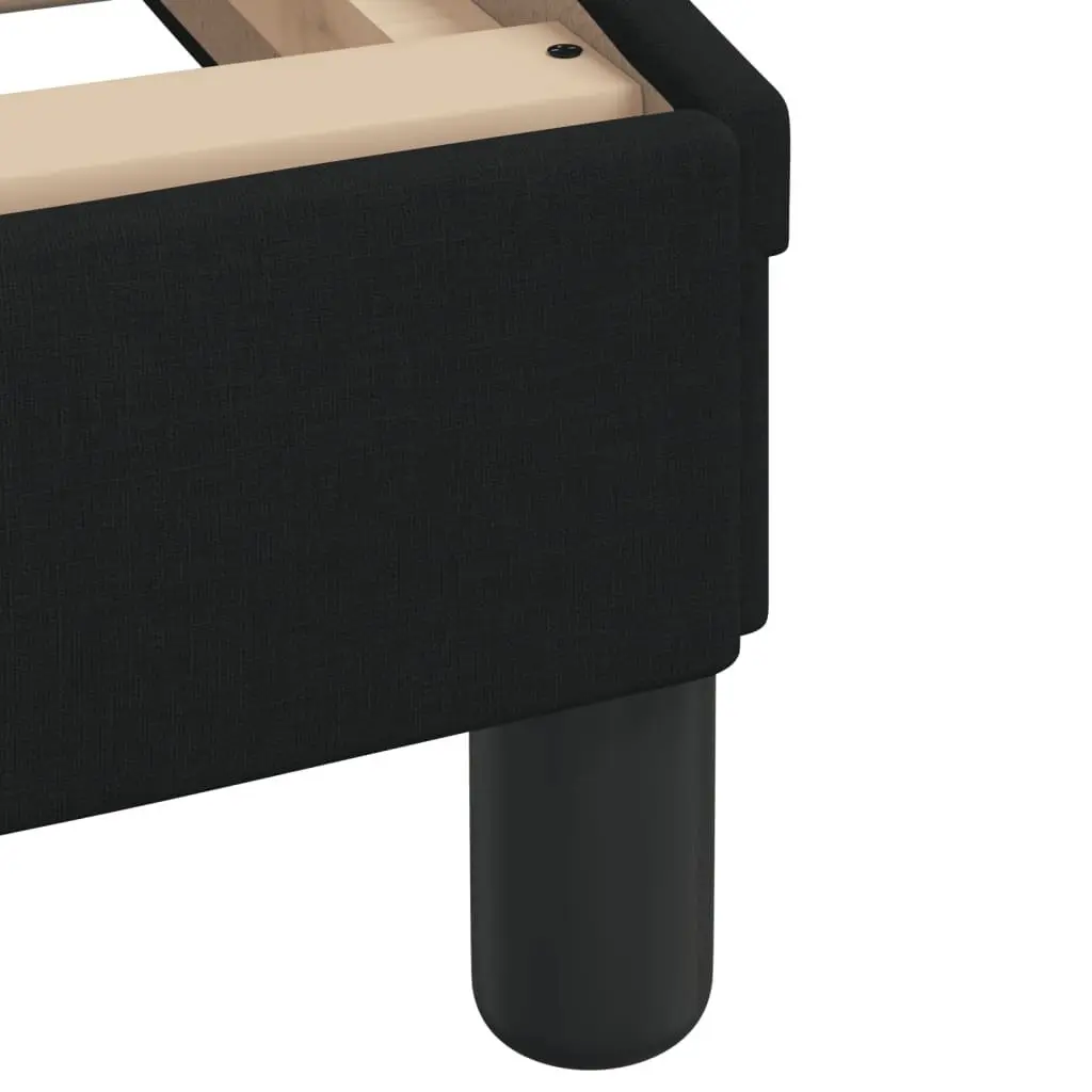 Bed Frame Black Fabric Headboard Slatted Base 90x190 cm
