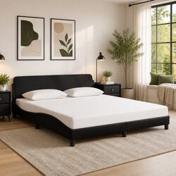 You’ll Love This King Bed Frame 180x200 cm in Black Faux Leather