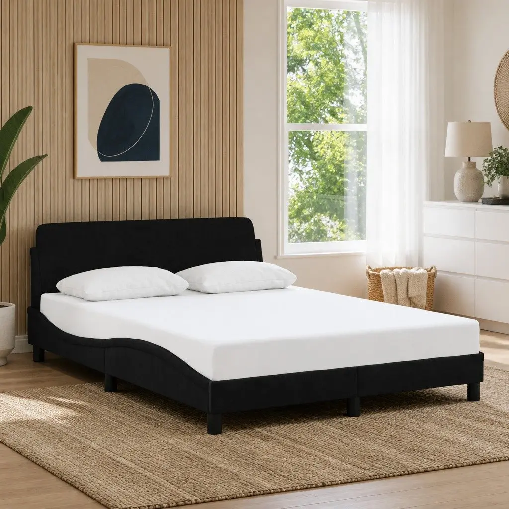Black Velvet Double Bed Frame