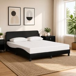 Your Cozy Black Faux Leather Queen Bed Frame Awaits