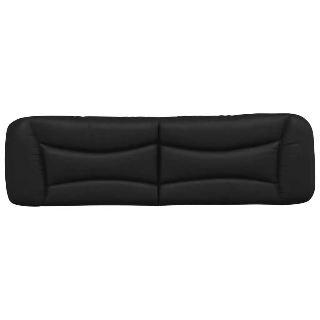 Faux Leather Headboard Cushion 180cm Black Wall Mounted Bed Pillow with PP Fibre Filling