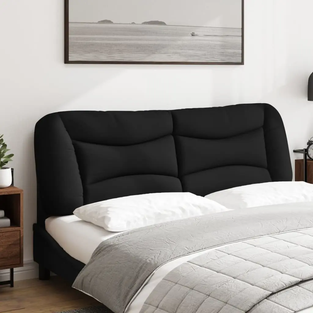 Headboard Cushion Black Fabric 153 cm Upholstered Bed Pillow Support Decor
