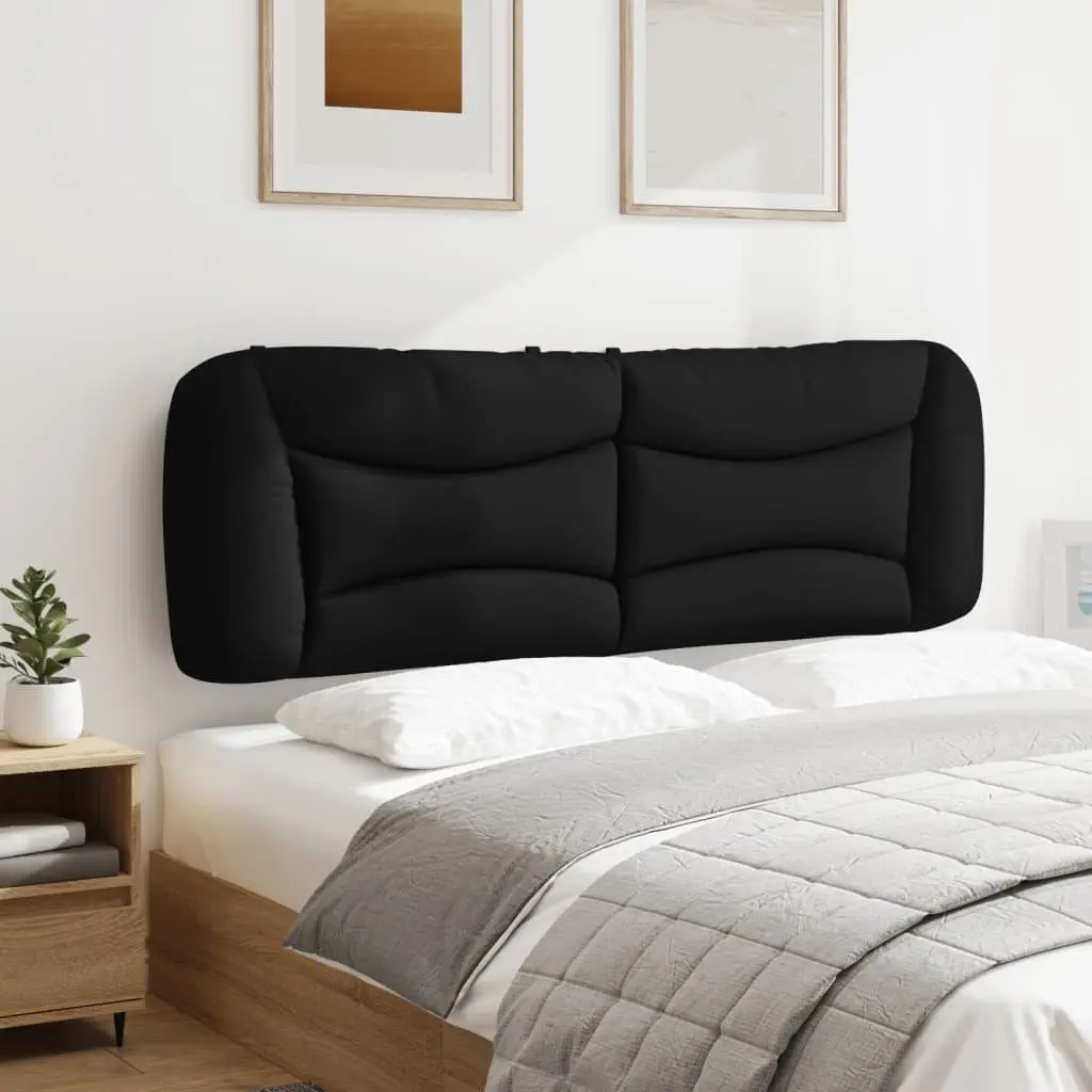 Headboard Cushion Black Fabric 153 cm Upholstered Bed Pillow Support Decor