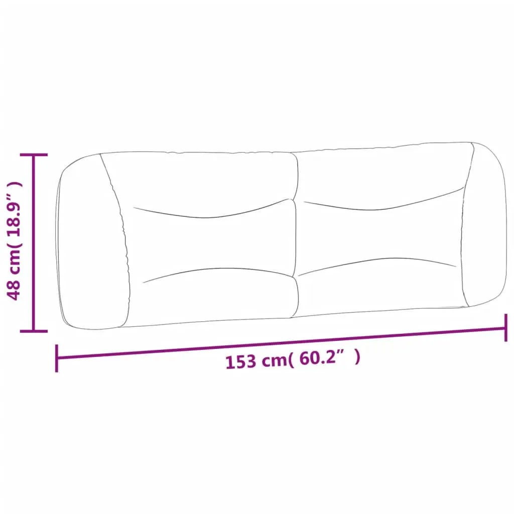 Headboard Cushion Black Fabric 153 cm Upholstered Bed Pillow Support Decor