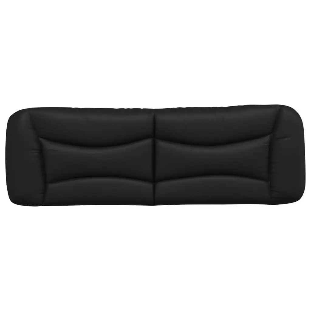 Headboard Cushion Black Faux Leather Wall Mounted Bed Pillow Upholstered 153cm