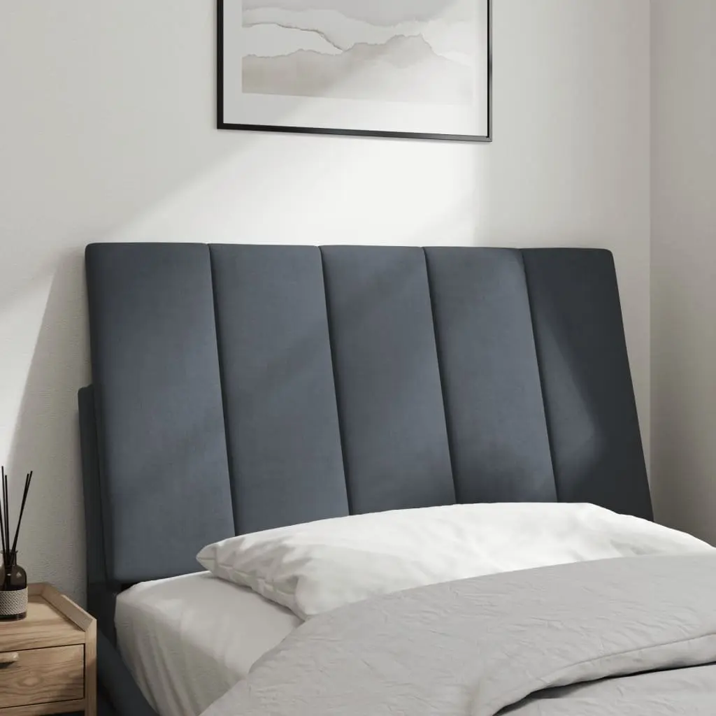 Headboard Cushion Upholstered Pillow Grey Velvet 90cm