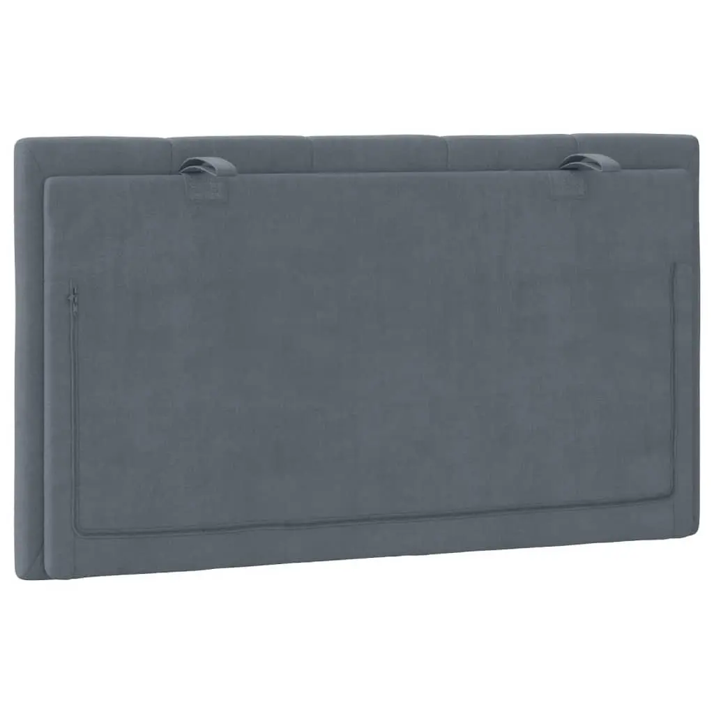 Headboard Cushion Upholstered Pillow Grey Velvet 90cm