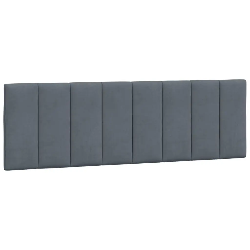 Headboard Cushion Velvet Grey 153cm Upholstered Bed Backrest Pillow Support